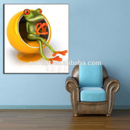 Hot 3D Oil Paintings for Bedroom Decorating Handmade Oil Painting 3D Pictures Wall Sticker 3D Wallpaper Funny Animal Frog 3D Kids Room Decor Home Decor