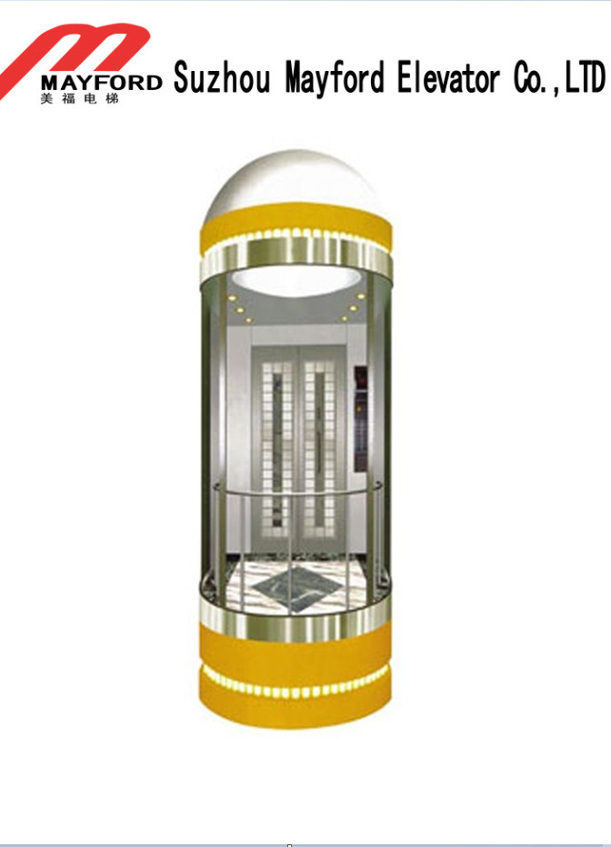 450kg Panoramic Elevator with Steel Plate Plastic Jet