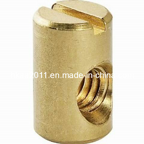 CNC Machined Slotted Head Solid Brass Barrel Bolt Nut