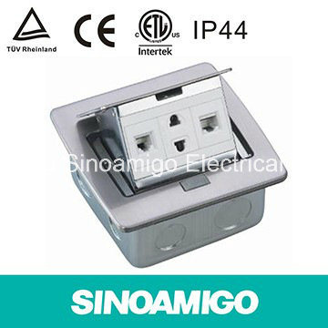 High Quality Stainless Pop-up Type Floor Socket Floor Outlet with British Standard Outlet to Tctelecommunication Closet