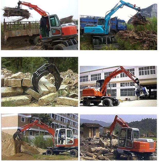 Wood Grab/Steel Grab/Brick Grab Wheel Excavator