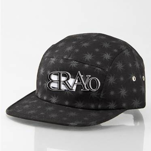 Customize Plain Black 5 Panel Flat Camo Caps Wool