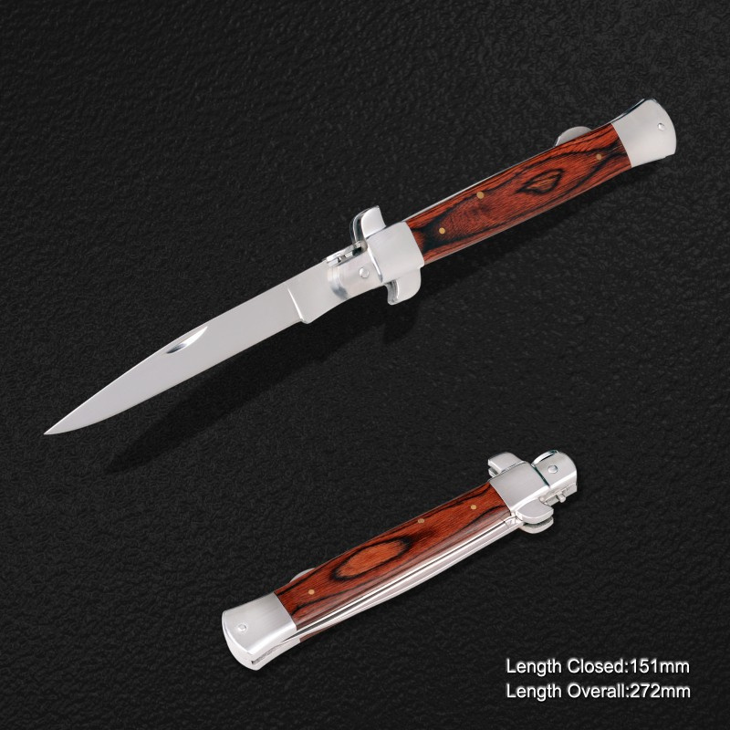 Folding Knife with Wooden Handle (#3827)