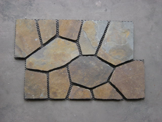 Rusty Slate Flooring Tiles with Mesh (SSS-88)