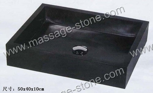Black Square Stone Vessel Sink for Kitchen and Bathroom