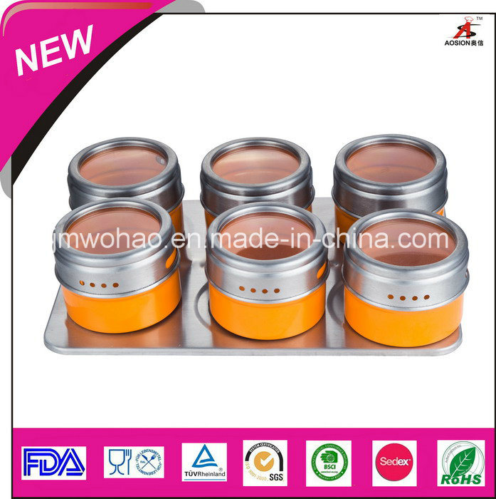 Stainless Steel Magnetic Spice Jar (FH-KTE02-6S)
