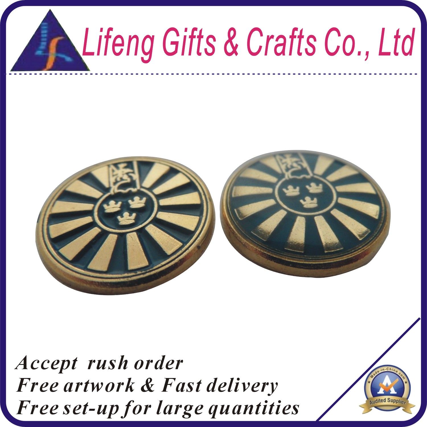 Low MOQ Soft Enamel Badges with Epoxy Coating