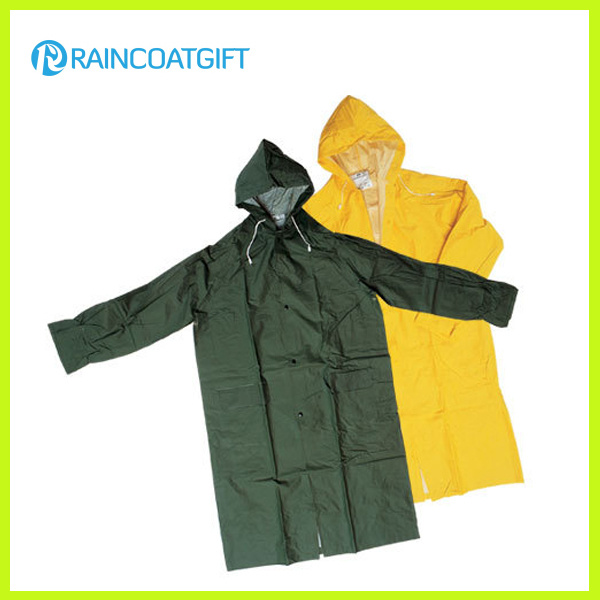 PVC Polyester Long Sleeve Men's Raincoat