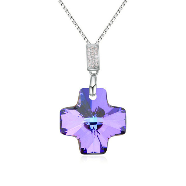 Cheap Purple Crystal Women's Wholesale Necklace