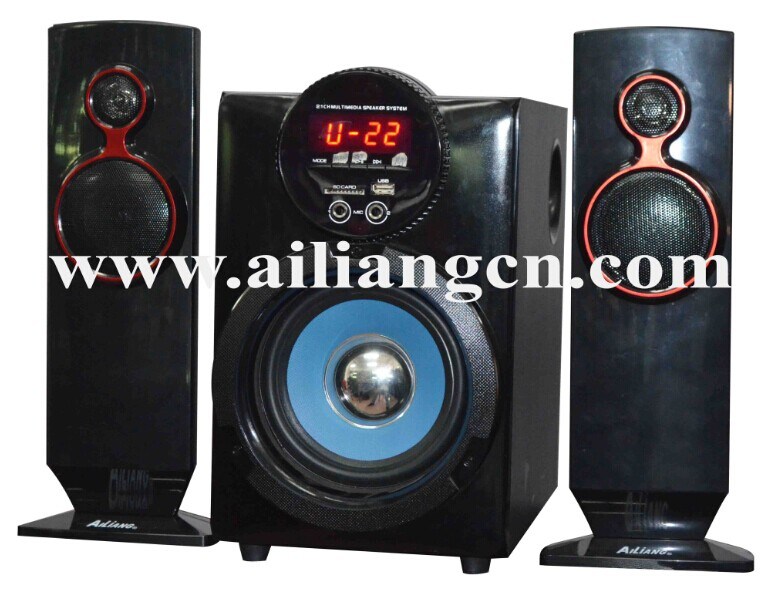 Multimedia Speaker with Mic Input Usbfm-1006r/2.1 Ailiang