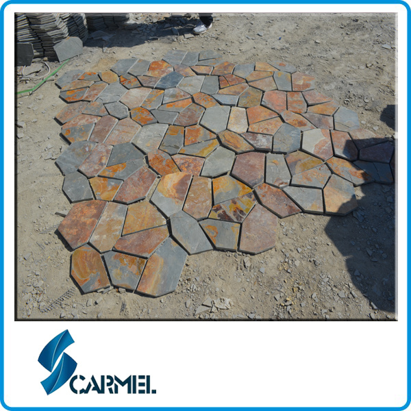 Natural Random Rusty Slate Tile for Floor Paving (S489)