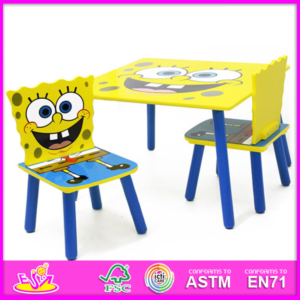 2015 Kids Wooden Table and Chairs, Colorful Kids Furniture Table and Chair, High Quality Wooden Table and Chair Toy W08g102