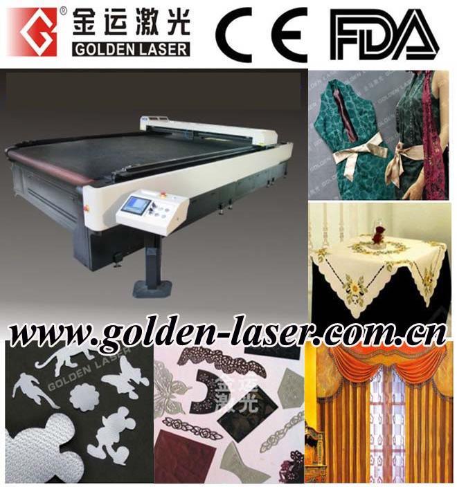 Apparel,Non Woven,Cloth,Home Textile CO2 Laser Cutting Machinery with Auto Feeder (JG-160300LD)