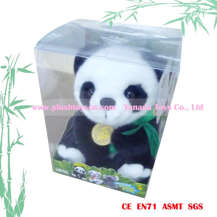 20cm PVC Box Simulation Plush Panda Toys