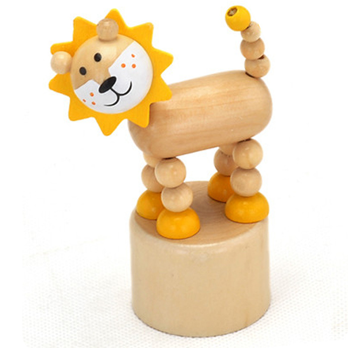 2015 Bset Seller Wood Animal Spring Toy Game, Wooden Spring Animal Toy for Baby, Wood Toy Animal Spring for Children W06D081