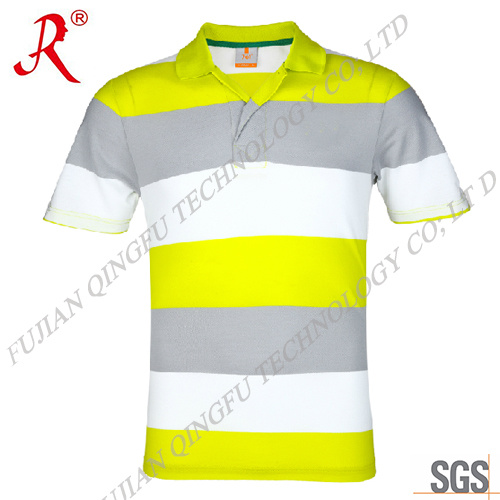 Short Sleeve Stripe Cotton T Shirt for Men (QF-242)
