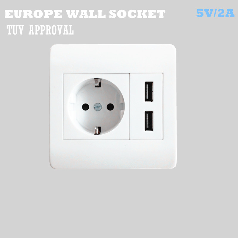 German Style Schuko USB Wall Socket Outlet