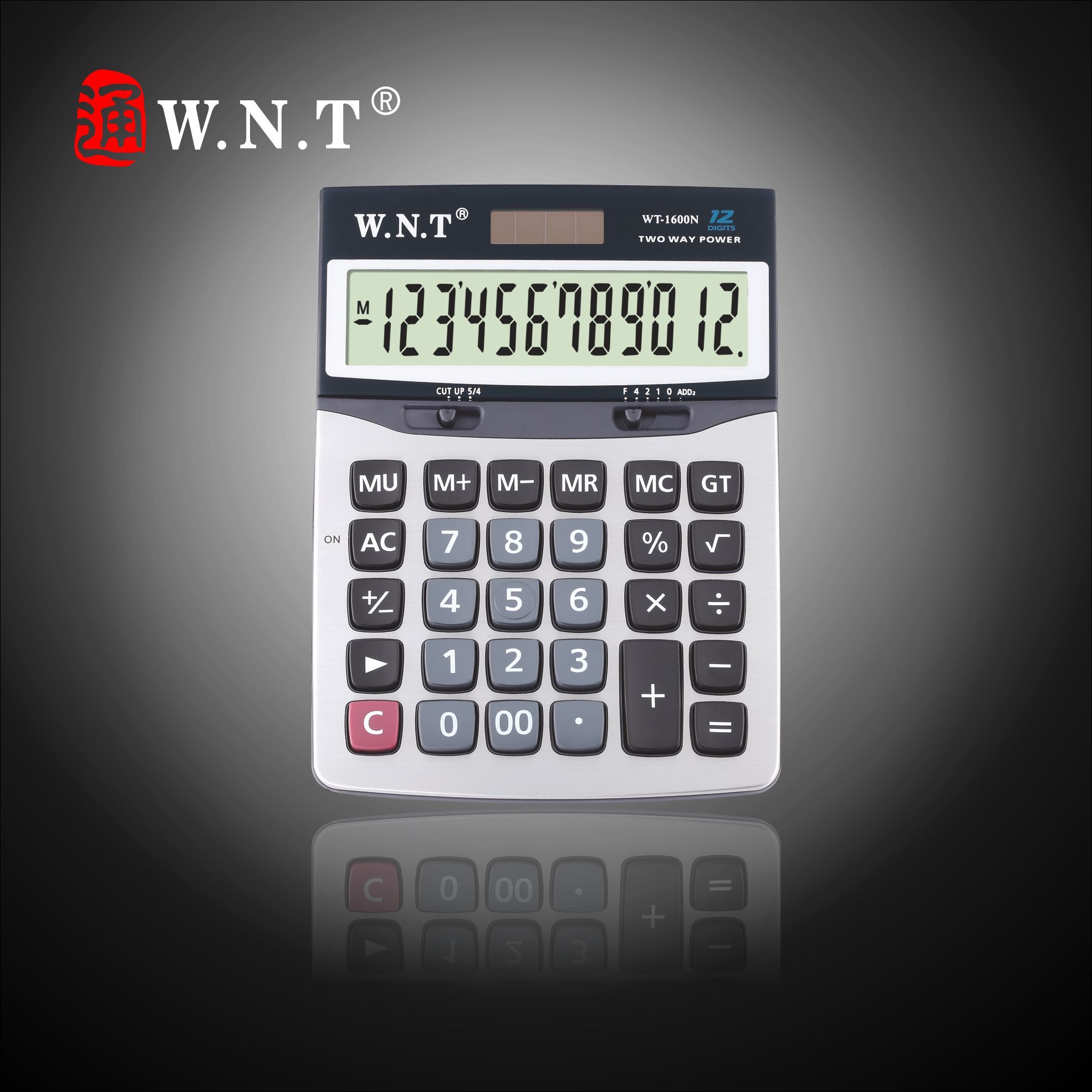 12 Digits Dual Power Desktop Calculator with Solar Power