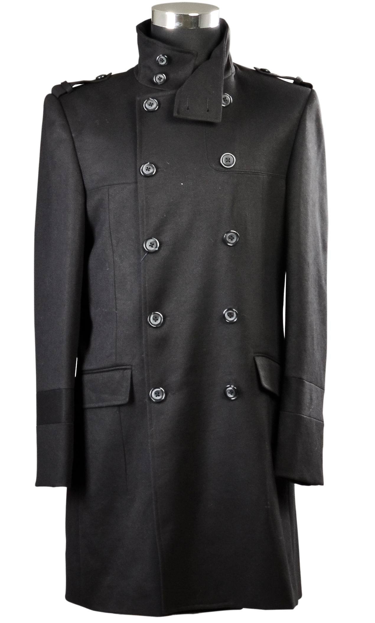 Men's T/R Fabric Long Coat with Zipper