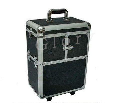 Black Rolling Makeup Case Flight Case