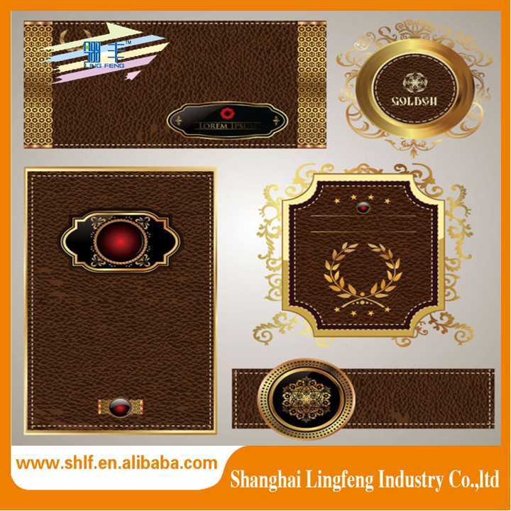 Leather Label with Beautiful Golden Pattern