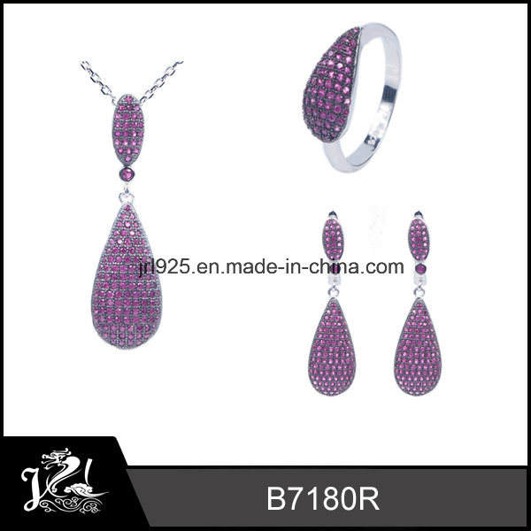 Fashion 925 Silver Jewellery Sets Ruby Zircon Jewellery Sets Wholesale