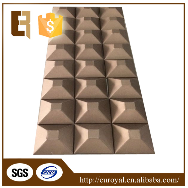 Suzhou Euroyal 100% Polyester Fiber Wholesale Halogen-Free 3D Acoustic Diffuser Wall Panel