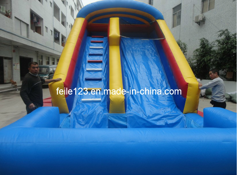 2013 Inflatable Dual Lane Water Slide with Pool and Water Shower