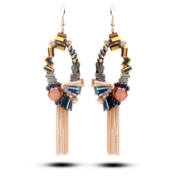 Luxury Crystal Jewelry Gemstone Drop Earring Fashion Accessories