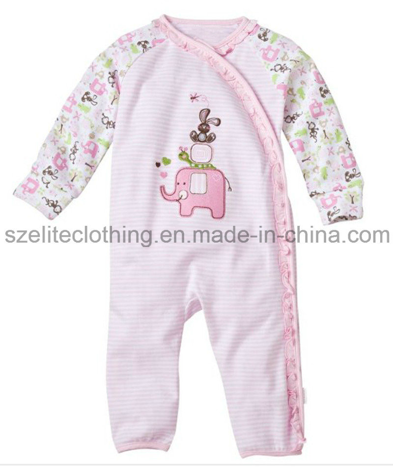 Cheap Custom Baby Bodysuits 100% Cotton Solid Color (ELTROJ-41)