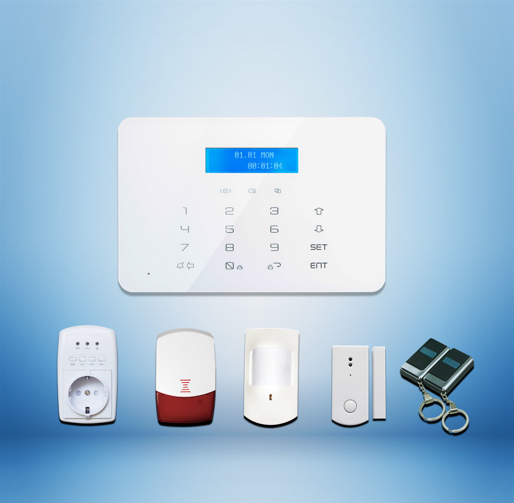 GSM+PSTN Touch Screen Wireless Alarm System