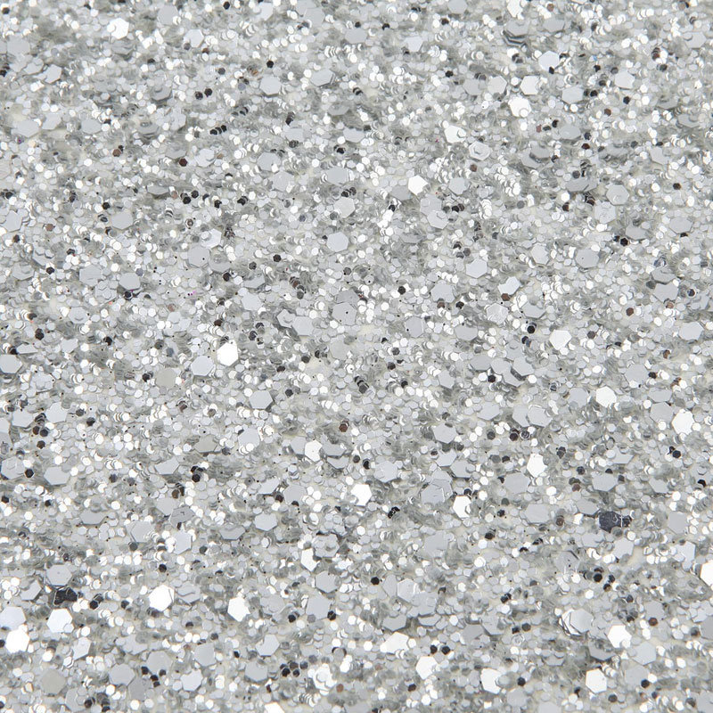 Silver Color PU Leather with Thick Glitter Powder