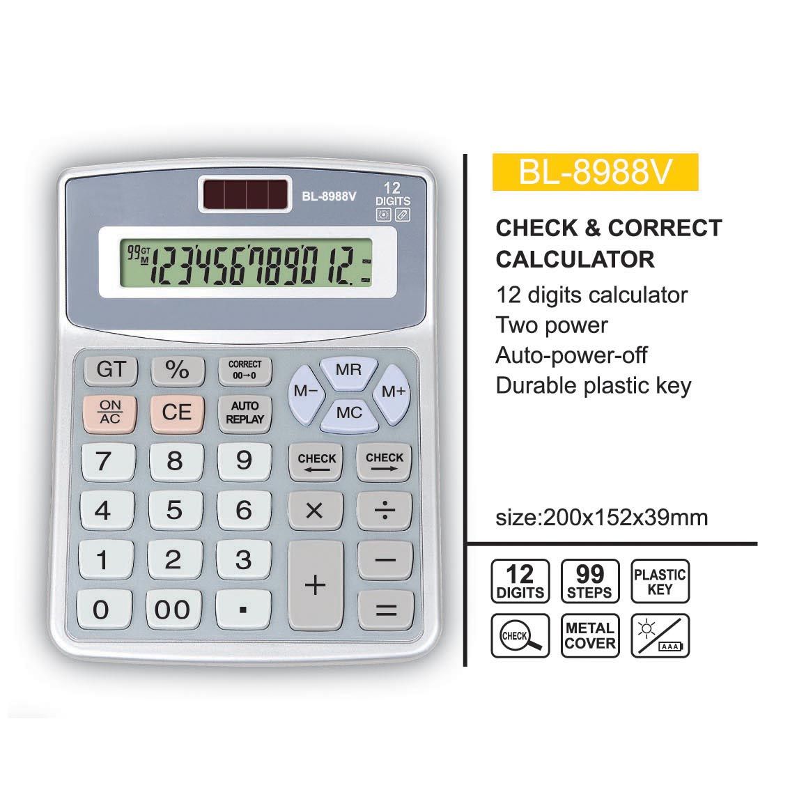 Check & Correct Calculator 8988V