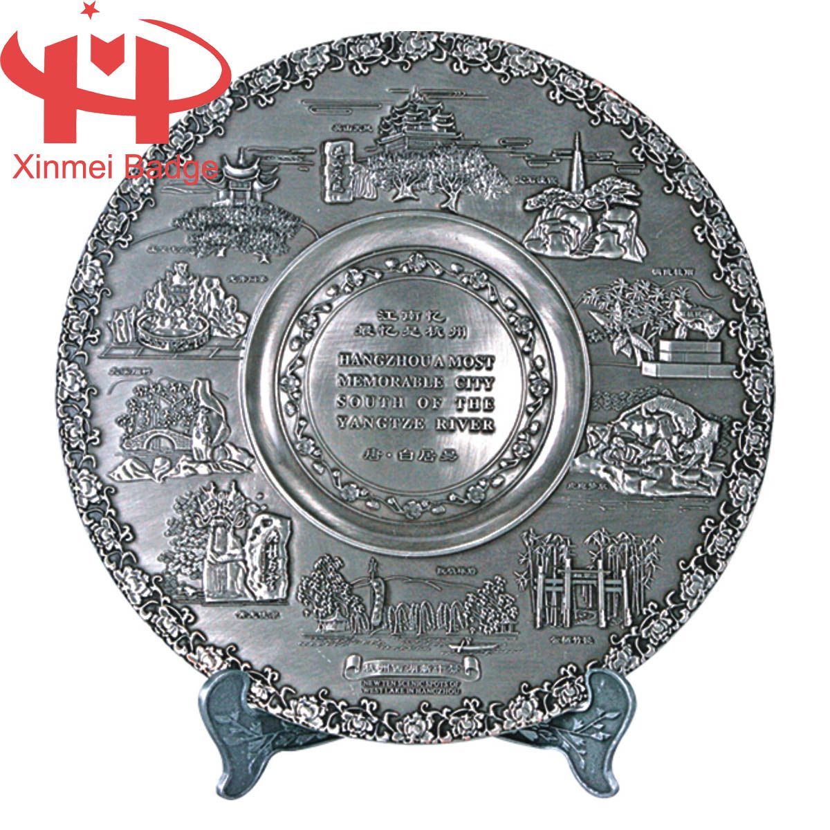 Antique Silver Decoration Tableware Plate