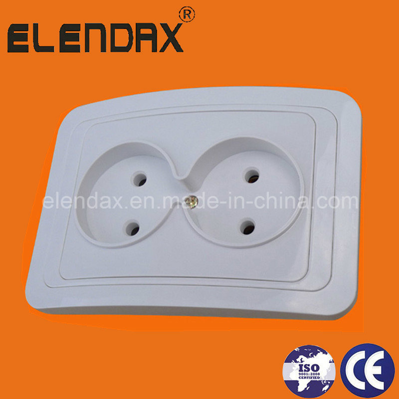 European Style Flush Mounted Double 2 Pin Socket Outlet (F2209)