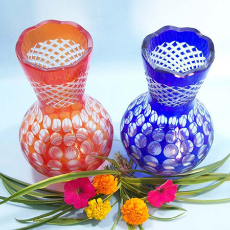 in Stock Hand Carved Glass Vases