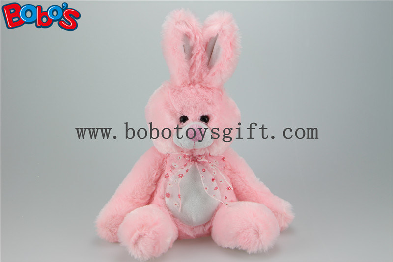 Pink Stuffed Animal Bunny Toy with Long Arm and Big Feet Bos1150
