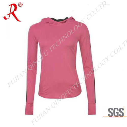 Fashionable Women Hoodie Long Sleeve Sport Shirt (QF-S189)