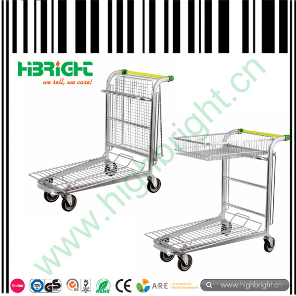 Zinc Plated Steel Warehouse Logistic Trolley Cart