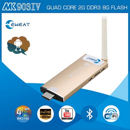 Rk3188 2g RAM 8g Flash Android 4.4.2 TV Dongle (MK903IV)