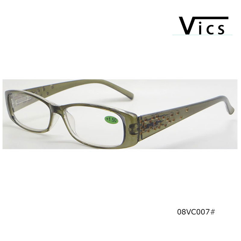 Plastic Reading Glasses with Special Design Temple (08VC007)