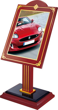 Wood Sign Stand with Marble Base (ZP-12)
