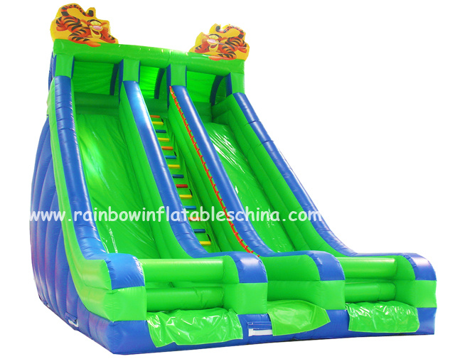 Funny Inflatable Green Slide, Double Slide