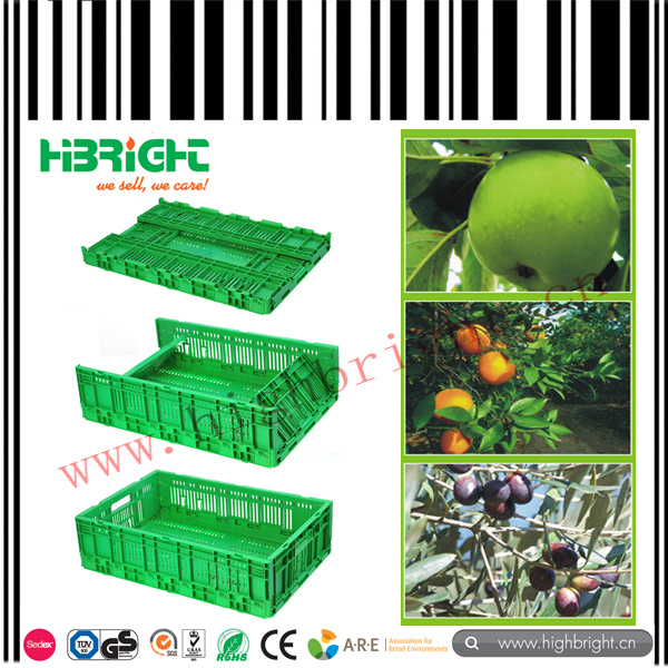 Stackable and Foldable Plastic Fruit Crate