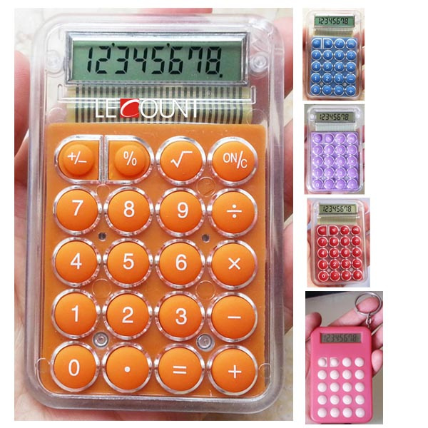 8 Digits Transparent Pocket Calculator with Optional Keychain (LC305)