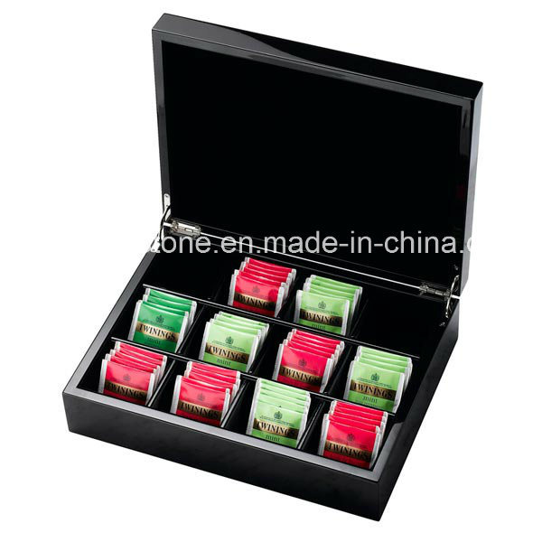 New Design High Quality Lacquer Black Wooden Tea Boxes