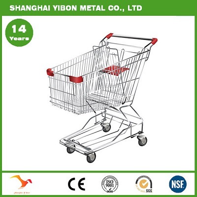 Portable Grocery Cart for Sale Shopping Metal Wire Trolley Cart