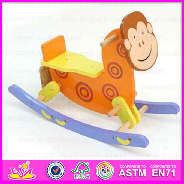 2015 Monkey Deisgn Wooden Rocking Horse Toy, Popular Child Rocking Horse Balance Toy, Present Gift Baby Rocking Horse Toy Wjy-8007