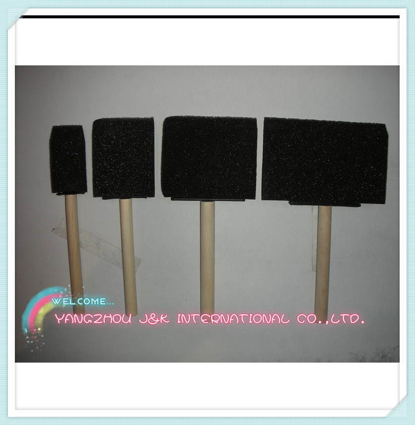 Wooden Handle Foam Brush Sets