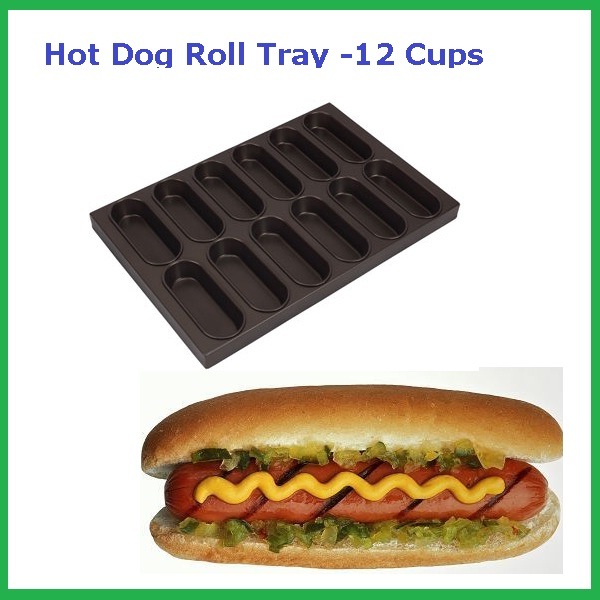 Non-Stick Hot Dog Roll Tray 12 Cups, Baking Pan (MY12401)